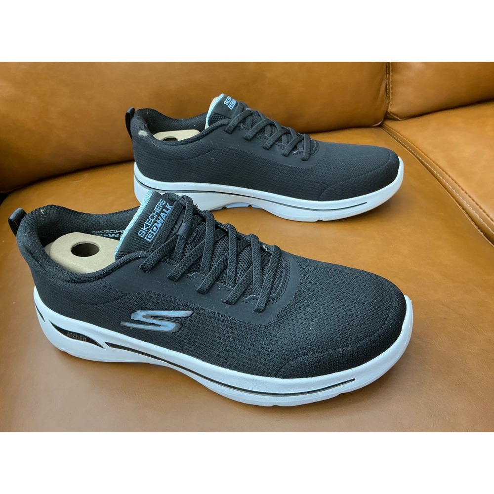 Skechers Black and White Men's Slip-On Memory Foam Sneakers